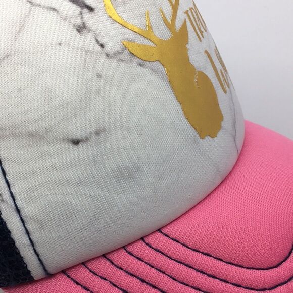 Simply Southern Trucker Hat Trophy Wife Pink and Navy Blue adjustable backstrap - Picture 6 of 16